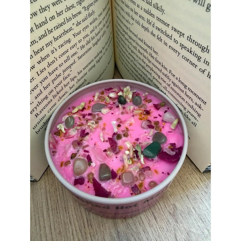 Certified Hot Mess Soy Candle –Sweet Floral Scent, Main Character Energy Crystal